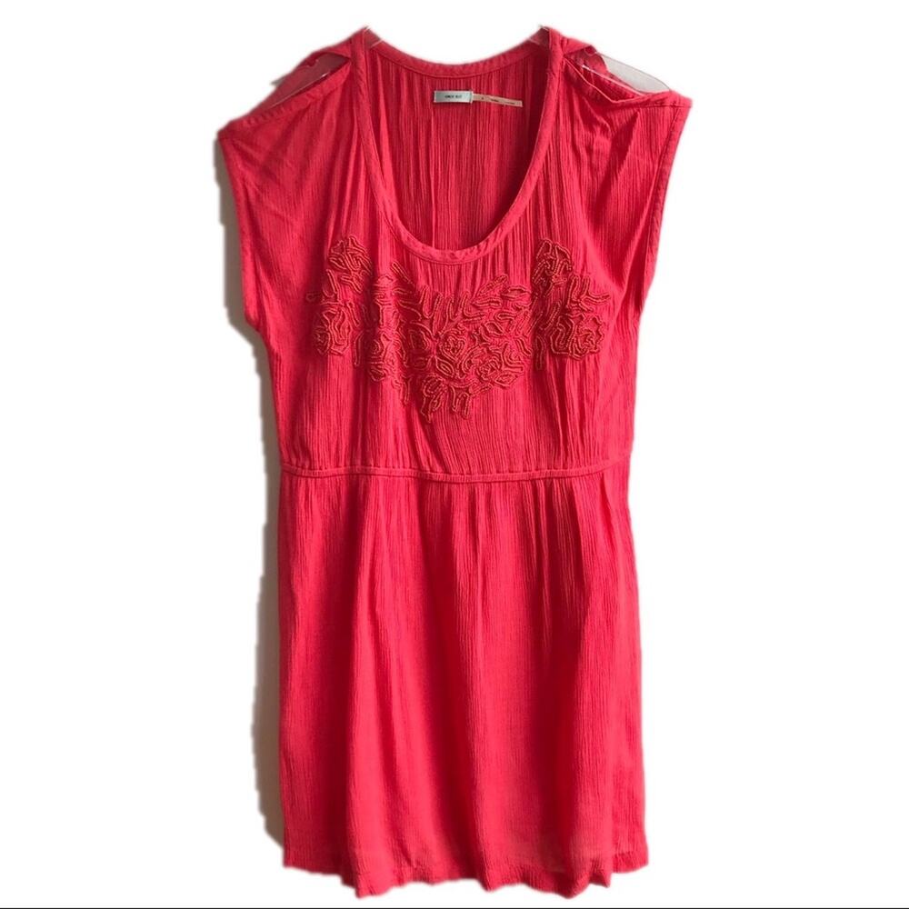 Kimchi Blue Cold Shoulder Mini Dress Size M Crepe Beaded Boho Festival Cotton